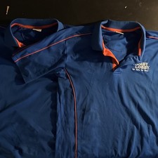 2X SIZE S Hobby Lobby Unisex Blue/Orange Pique Polo Shirt Polyester