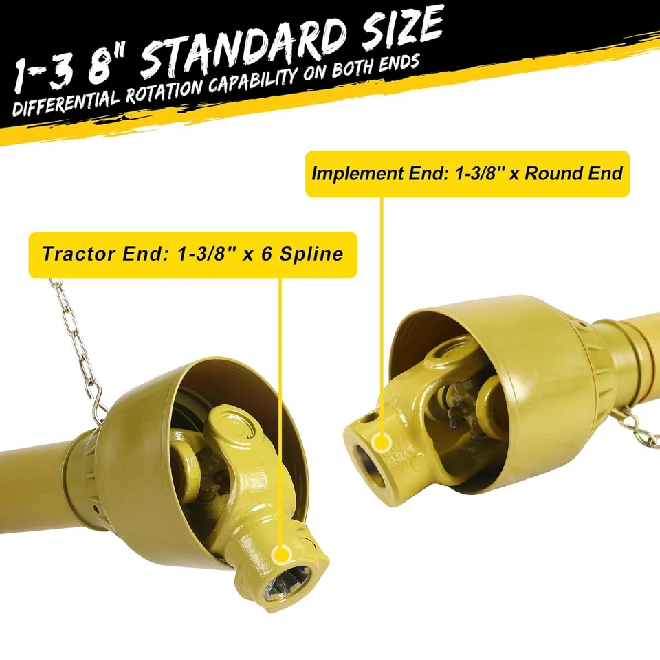Eje de toma de fuerza Eje de transmisión de toma de fuerza 1-3/8"x6 39"-55"/ 43"-61"6 Spline Tractor extremo deslizamiento Foto 3 de 4