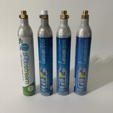 Lot of 4 SodaStream CO2 Cylinder Replacement Canisters Empty 60L 14.5 oz
