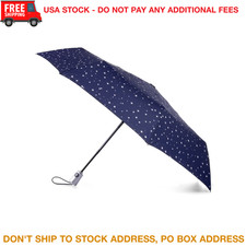 Totes Auto Open Close Travel Umbrella Recycled Canopy UV Protection Stars
