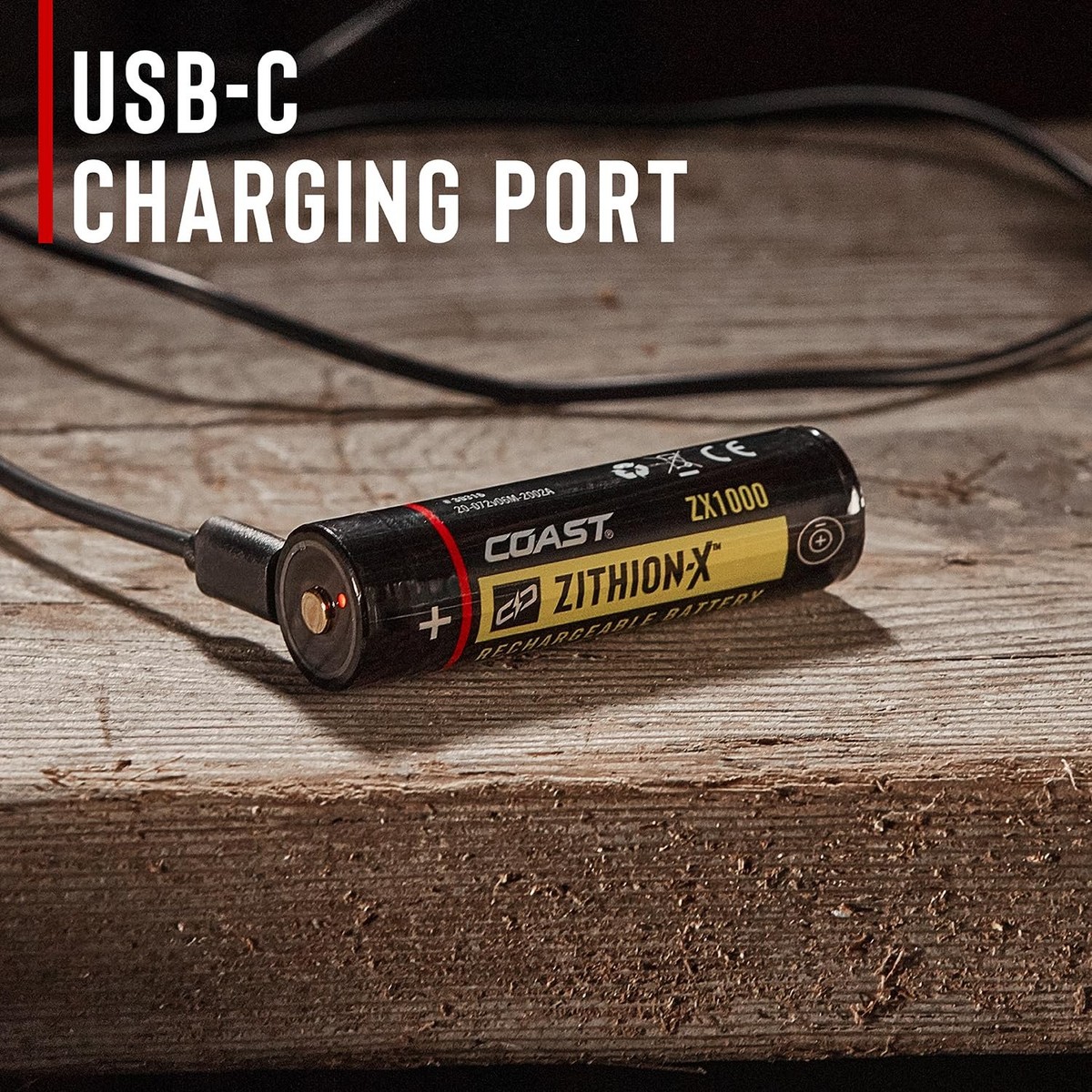 Coast ZX1010 ZITHION-X Rechargeable Li-Ion Battery USB Port for