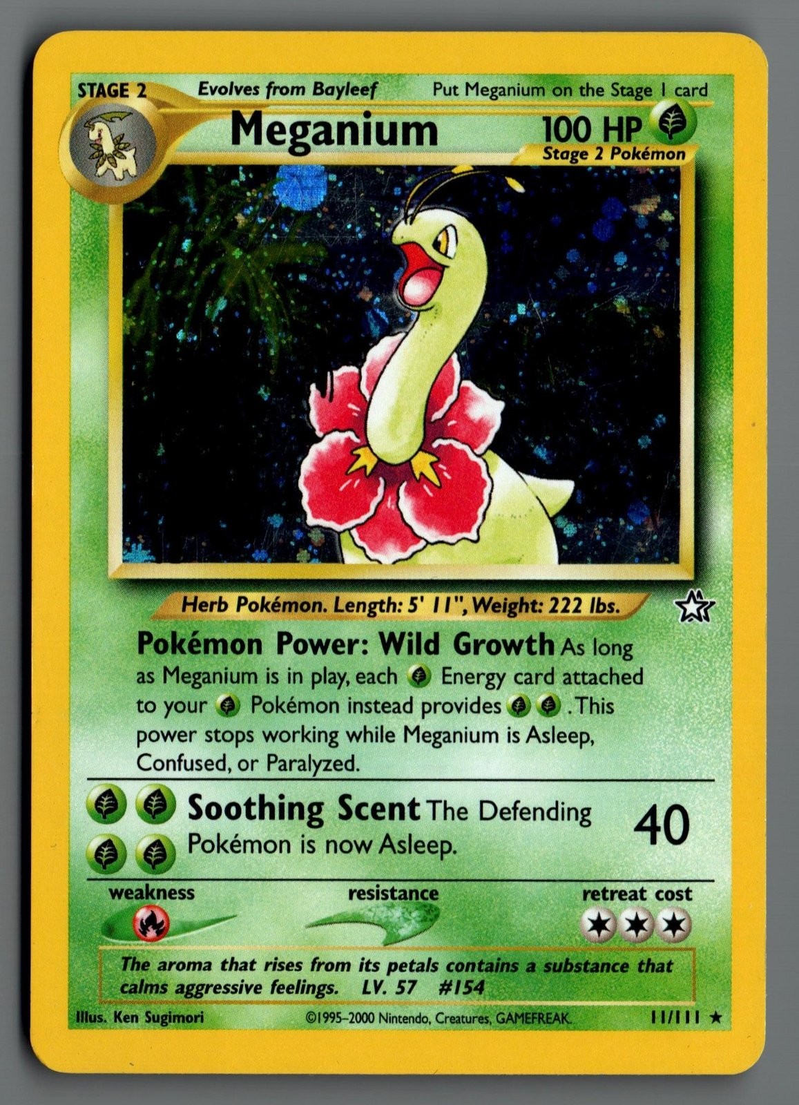 Meganium (11) 011/111 Neo Genesis Holo Pokemon Card
