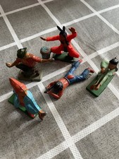 Lot 5 figurines Sioux Indiens Nestlè pour starlux vers 1960 5/6 cm CB 136 Cowboy