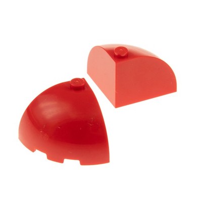2x Lego Dachstein gewölbt 3x3x2 rot viertel Ecke rund Super Mario 6334053 88293