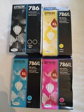 New Genuine Epson 786 Black  786XL CMY Color Ink Cartridges OEM New Expired