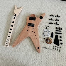 DIY Electric Guitar Unfinished Kit Genuine Maple Fretboard Solid Mahogany Body