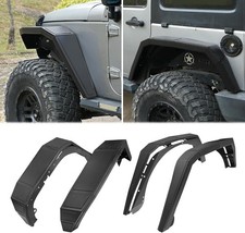 4x Flat Front Rear Fender Flares Steel Textured For Jeep Wrangler Jk 2007-2018