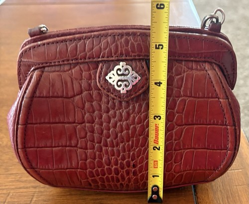 Brighton Handtasche rot Leder Kroko Magnet Clipverschluss * BESCHREIBUNG LESEN - Bild 15 von 15