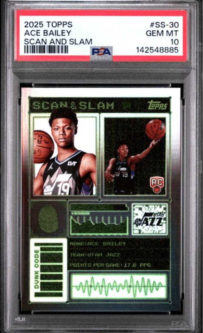 Graded 2025 Topps Ace Bailey #SS30 Scan and Slam Rookie Card PSA 10