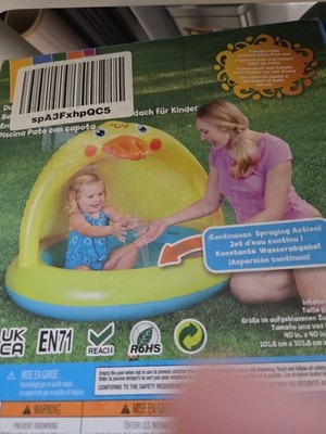 Shade Baby Pool, Sprinkle and Splash Play Pool, Outdoor Duck Bathtub of 39