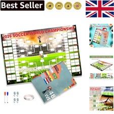 Vibrant 2026 World Cup Wall Chart & Schedule &ndash; Includes Hanging Kit, 33x23 in