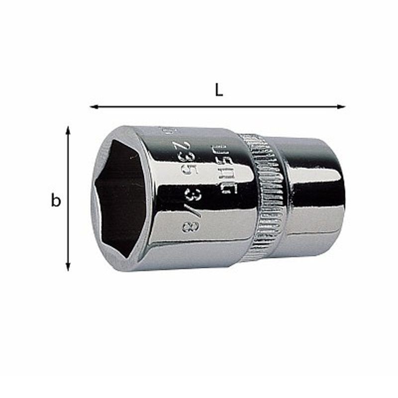 Chiave a bussola con bocca esagonale 235 3/8 e 19