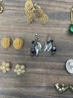 Vintage Lot 12 Pairs Rhinestone Evening Clip On Ear Rings Costume Jewelry