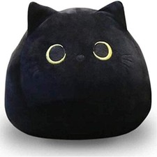 Adorable Black Cat Plush Toy - 40cm Soft Pillow for Kids Home Decor