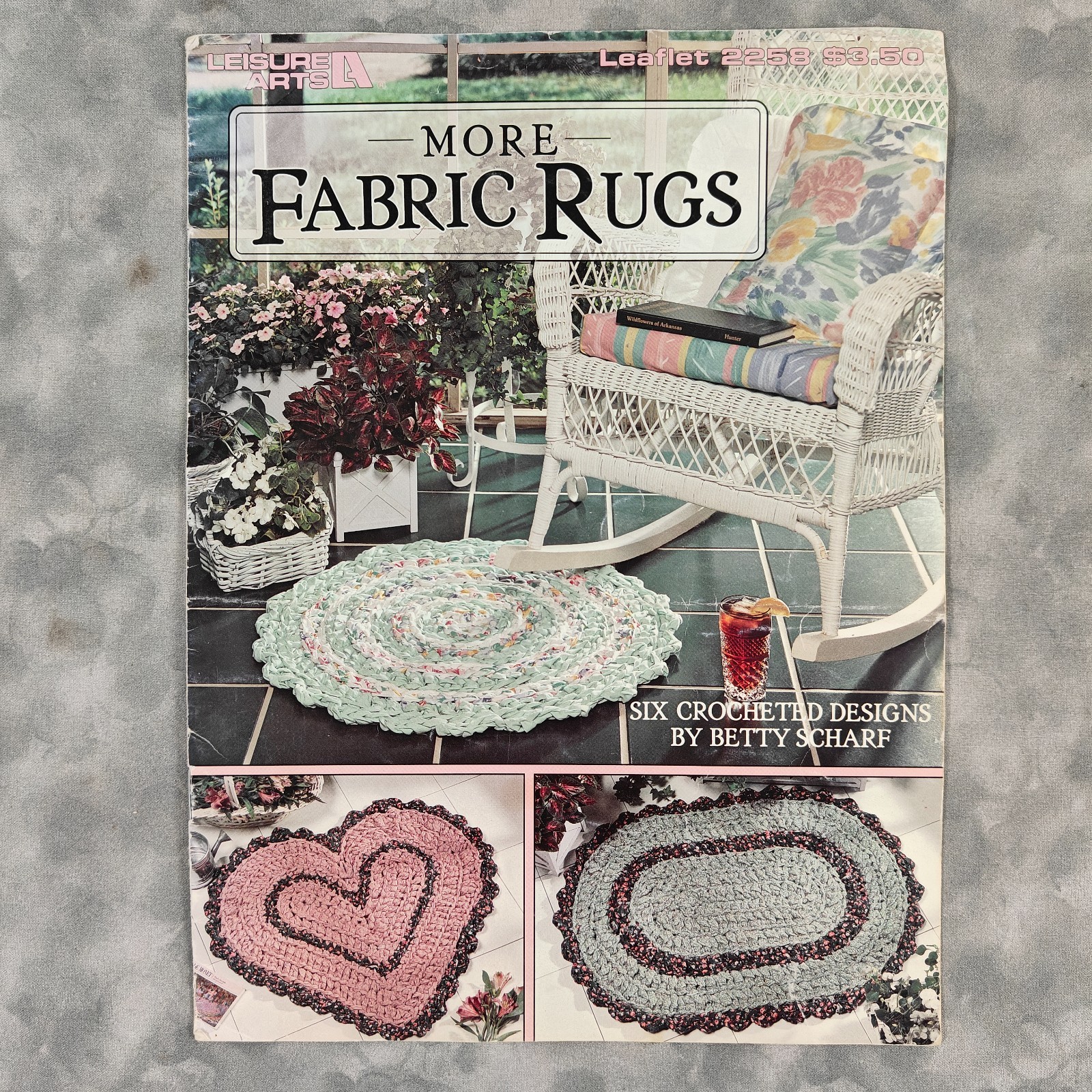 VTG More Fabric Rugs Leisure Arts 2258 Crochet Rug Patterns 1992