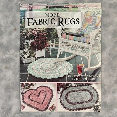 VTG More Fabric Rugs Leisure Arts 2258 Crochet Rug Patterns 1992