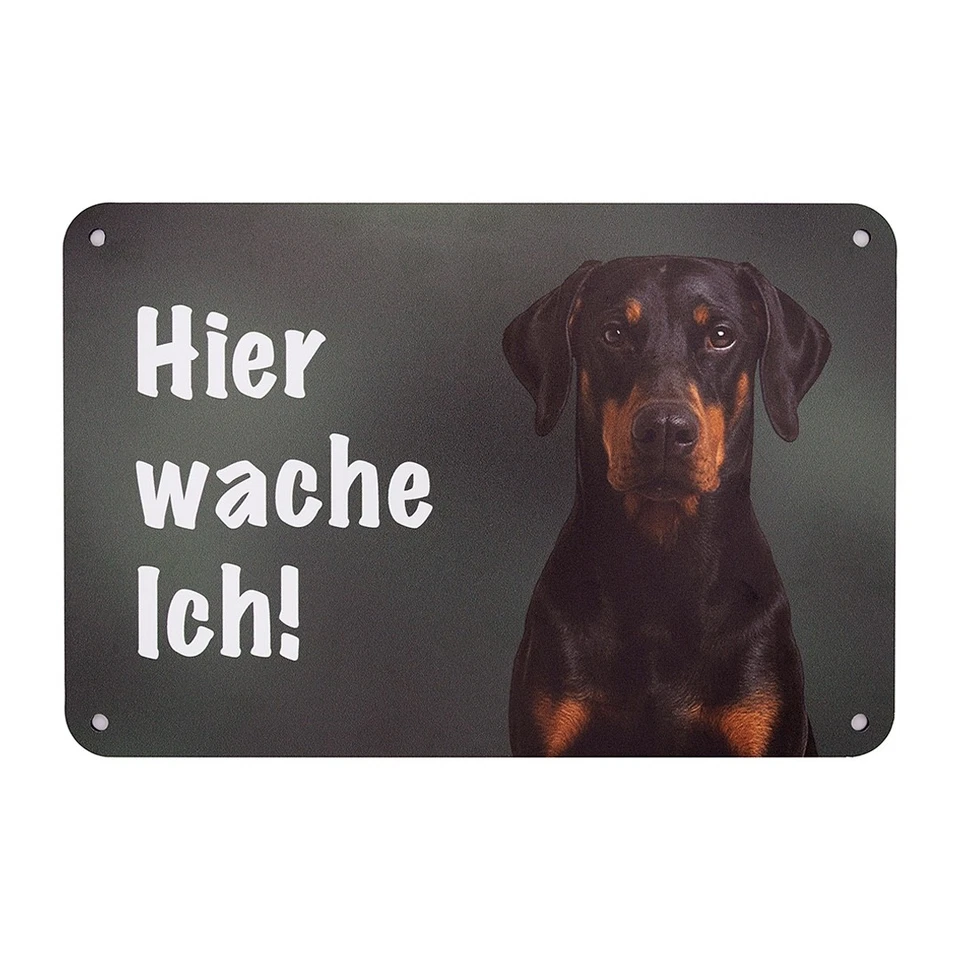 Dobermann Autoaufkleber, Zaunschild Warnschild Hunde "Hier wache ich" Premium - Bild 4 von 4