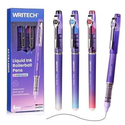 WRITECH Liquid Ink Rollerball Pens: 0.5mm Assorted Color Ink Fine Point Tip R...