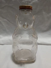 1950s Snow Crest Bear Glass Bottle Coin Bank Salem MA Snow Crest Beverages Inc.!