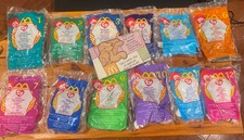 McDonald's 1999 Teenie Beanies Complete Set of 12 Mint In Bags with Sack