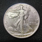 1945  Walking Liberty Half Dollar 50C - Philadelphia - 90% Silver - F-VF Details