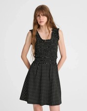MADEWELL J.Crew NWT $148 Ruffled Scoopneck Mini Dress in Polka Dot Size 6