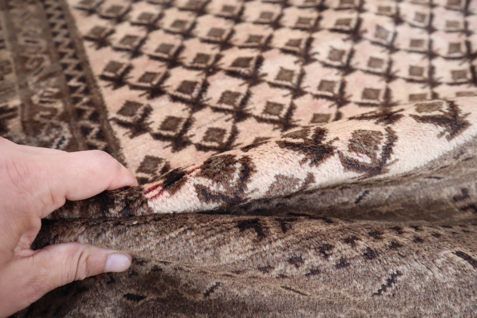 3'8x6'2 ft Beige Antique Bidjar Rug, Handmade Vintage Tribal Rug-Living Room Rug - Image 2 of 4