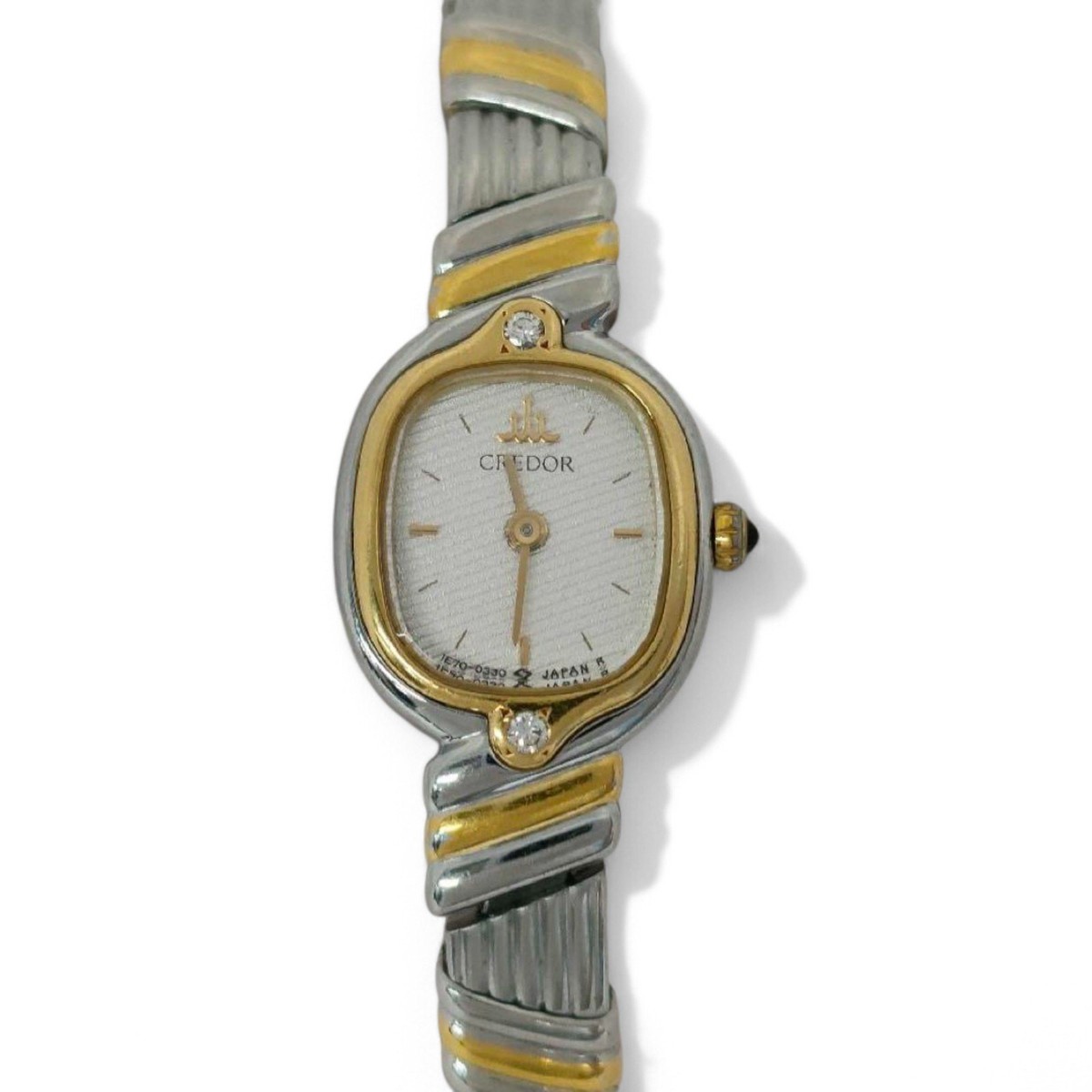 Seiko Credor 18K Solid Bezel Women's Watch with 2P Diamonds