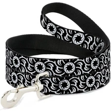 Dog Leash Floral Pinwheel Black/White