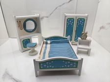 Vintage Lundby Dollhouse Bedroom furniture set in ok condition