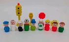 Fisher-Price Vintage Little People Lot of 13 People Traffic Signs & Accessories