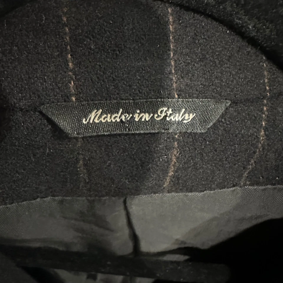 Blazer Cinzia Rocca Club para mujer negro a rayas hecho en Italia mezcla de lana de angora Foto 3 de 4