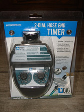 New Dig 2 Dial Hose End Timer Programmable Battery Operated B092a