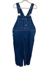 Big Smith Bib Overalls Men  s 40x26 Blue Denim Carpenter Farmer Dungarees Retro