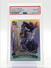 LAMAR JACKSON 2025 DONRUSS DOWNTOWN FOOTBALL SSP RAVENS PSA 10 Q3160