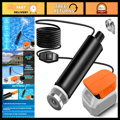Portable 500GPH Transfer Pump for Pool, Garden, Pond & Well - 20V Battery Compat
