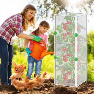 3Pack Garden Bird Netting Plant Cover for Square Tomato Cage,59