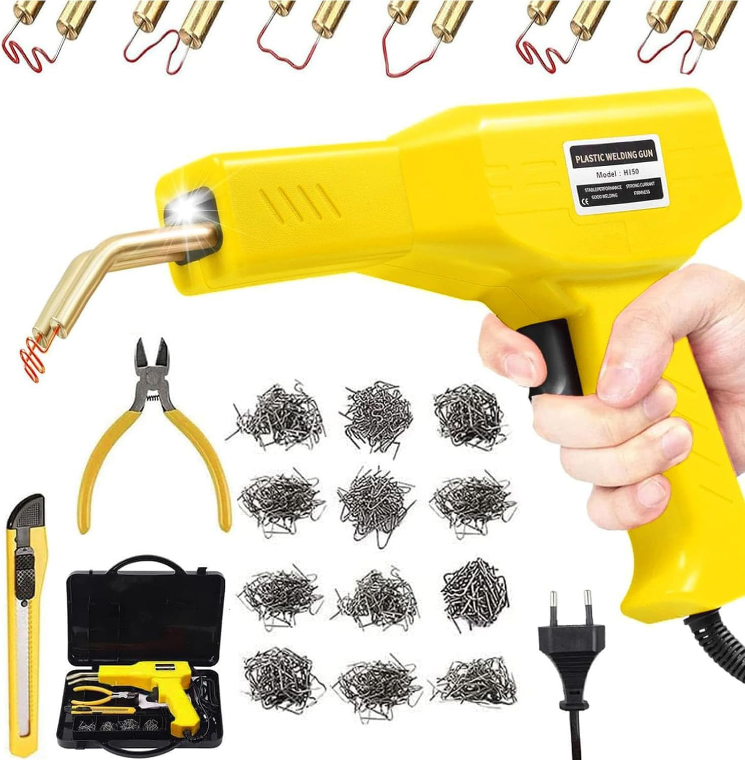 Saldatrice Plastica 150W: Kit Ripara Paraurti Auto e Carene Moto 800pcs
