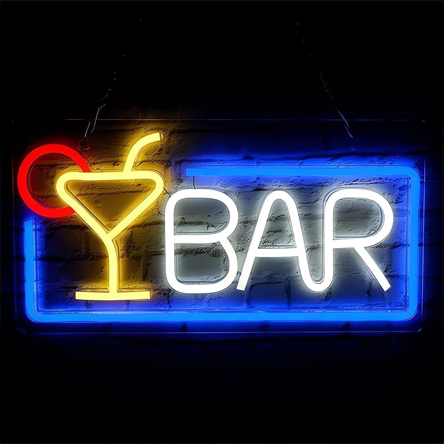 Insegna Neon Bar Cocktail LED - Arredo Parete Acrilico USB Professionale