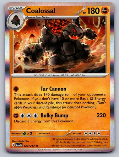 120/217 Coalossal Pokemon Ascended Heroes Holo NM/M
