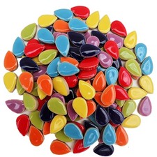 Ceramic Mosaic Tiles for Crafts, 7oz Assorted Colors Petal Mosaic Tiles Ceram...