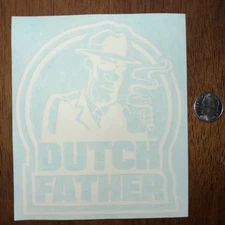 DUTCH Bros STICKER Father DAY Dad MAFIA Decal LOGO White LIMITED Rare!
