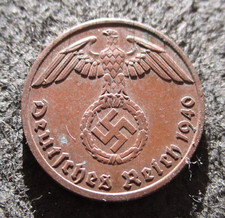 OLD COIN THIRD REICH NAZI GERMANY 1 REICHSPFENNIG 1940 A BERLIN WORLD WAR II (1)