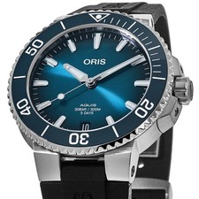 Oris Aquis Automatic Blue Dial Black Rubber Divers Mens Watch 400 7769 4135-RS 2