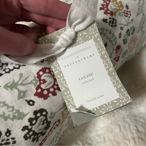 Pottery Barn x Julia Berolzheimer Goldie Tablecloth Floral Linen 70" x 126" NWT - Picture 4 of 5