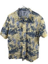 Izod Saltwater Shirt Xl Short Sleeve Button Down Multicolor Floral Hawaiian