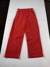 Boys Red Fleece Pants Size 8 Elastic Waist Lounge Sleep Pajama
