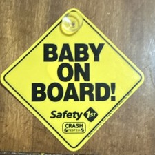 Safety 1st Baby On Board Car Window Sign Yellow Unisex MPN 48800