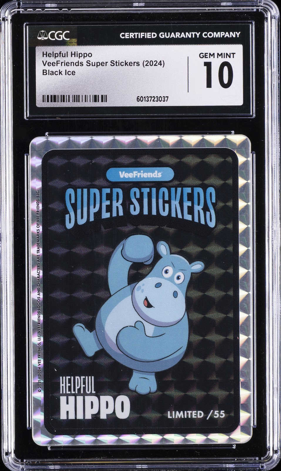 2024 VEEFRIENDS SUPER STICKERS BLACK ICE HELPFUL HIPPO CGC 10 GEM MINT