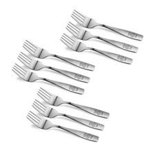 9 Piece Stainless Steel Kids Forks - 9 Count Pack of 1 , Silver